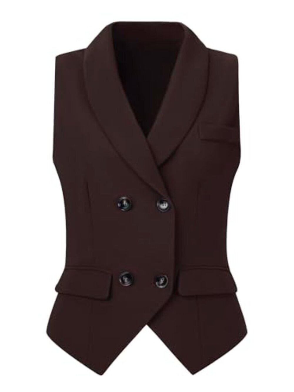 Women's Double Breasted Suit Vest Waistcoat Business Dressy